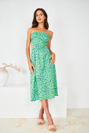 Recia Dress - Green Print-Dresses-Womens Clothing-ESTHER & CO.