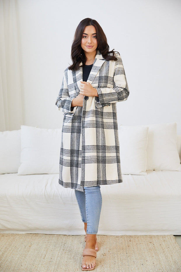 Romina Coat - Check Print-Coats-Womens Clothing-ESTHER & CO.