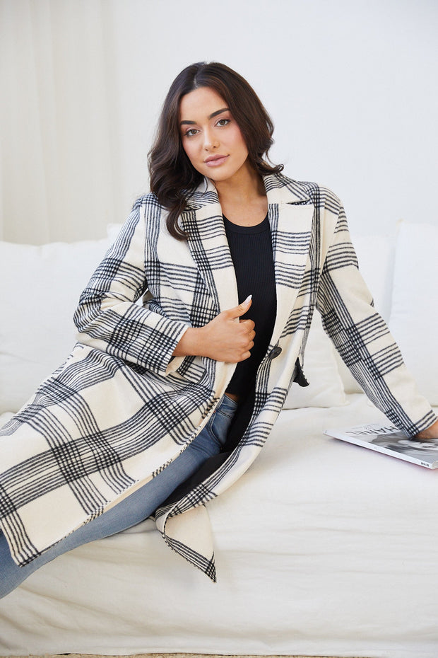 Romina Coat - Check Print-Coats-Womens Clothing-ESTHER & CO.