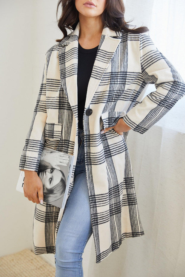 Romina Coat - Check Print-Coats-Womens Clothing-ESTHER & CO.