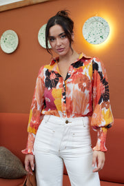 Runia Shirt - Orange Floral