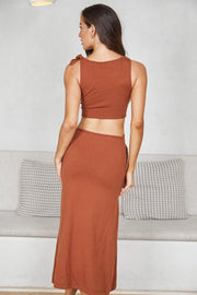 Sabeeha Dress - Rust
