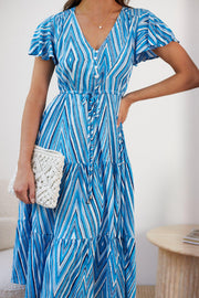 Seina Dress - Blue Print