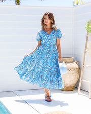 Seina Dress - Blue Print
