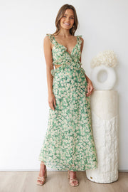 Teisha Dress - Green Floral