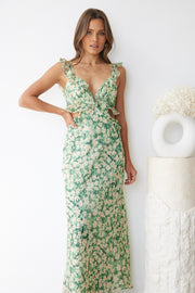 Teisha Dress - Green Floral