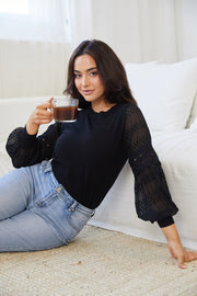 Tia Knit Top - Black