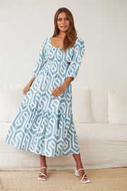 Vidula Dress - Blue Print