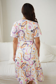 Yassie Dress - White Print-Dresses-Womens Clothing-ESTHER & CO.