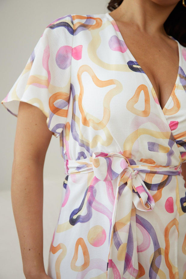 Yassie Dress - White Print-Dresses-Womens Clothing-ESTHER & CO.
