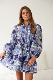 Yorkie Dress - Blue Floral