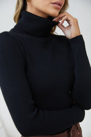 Zeruah Knit Top - Black-Tops-Womens Clothing-ESTHER & CO.