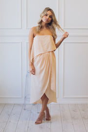 Fleur Strapless Dress - Apricot