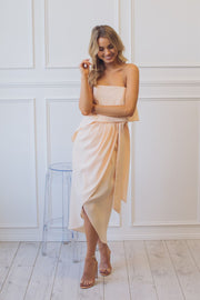 Fleur Strapless Dress - Apricot