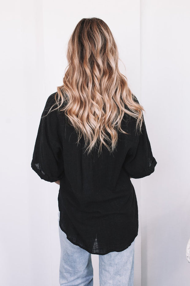 Fraise Top - Black-Tops-Womens Clothing-ESTHER & CO.