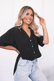 Fraise Top - Black-Tops-Womens Clothing-ESTHER & CO.