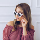 Lake Como white sunglasses, angle view