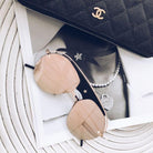 Essen blush sunglasses, folded view